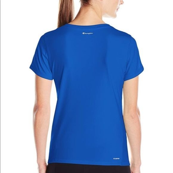 Champion Womens Performance V Neck T-Shirt Short Sleeve Pullover Blue Size Small - Picture 2 of 9